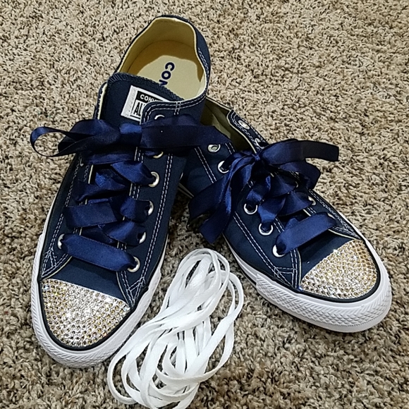 navy bling shoes